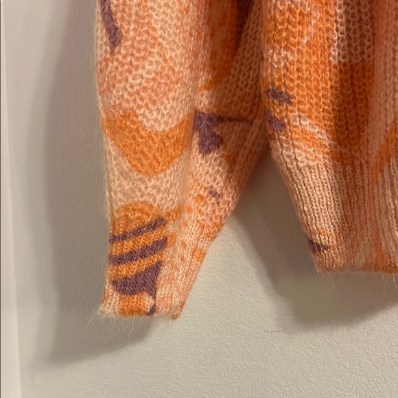 La Petite  Maille Made in Italy Orange and Purple Patterned Sweater  size s/m - Picture 4 of 9